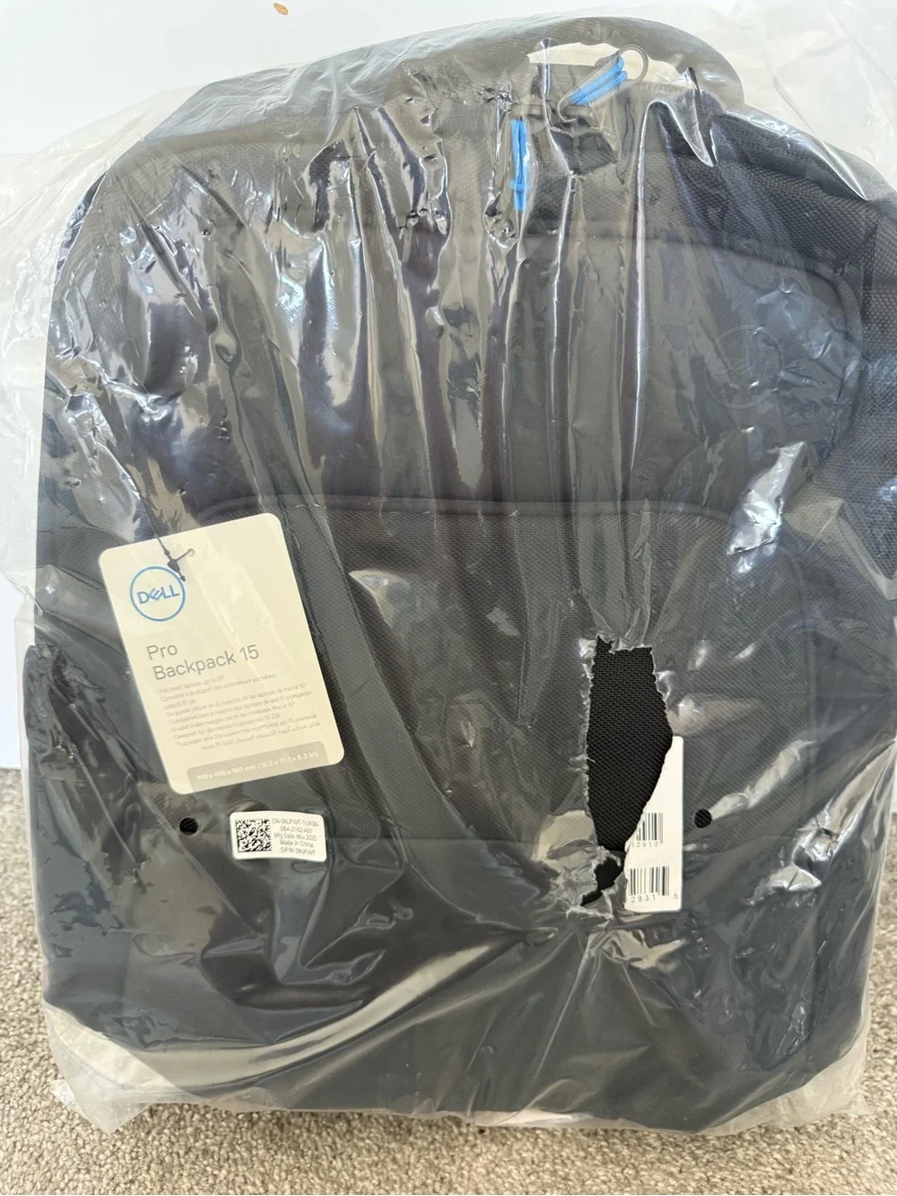 Dell Black Pro Backpack 15 with Blue Accent
